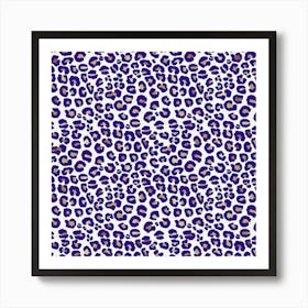 Summer Vibes Blue Gold Leopard Print Art Print