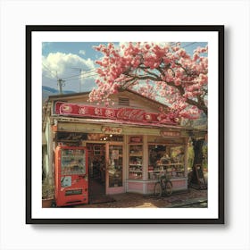 Cherry Blossom Shop Art Print