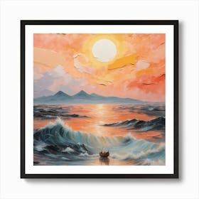 Sunset At Sea Art Print