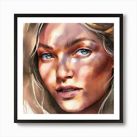 Watercolor Portrait Of A Woman 31 Art Print