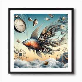 Fish In The Clouds 1 Art Print