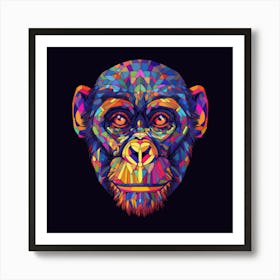 Colorful Chimpanzee Art Print