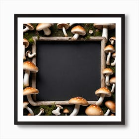 Mushroom Frame On Moss 1 Art Print