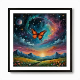 Butterfly In The Sky 1 Art Print