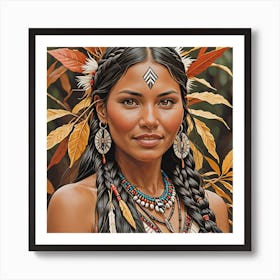 Native American Woman Affiche