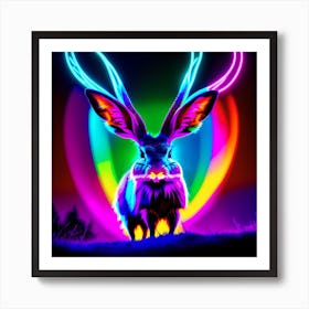 Neon Jackalope Poster