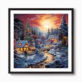 Christmas Village 1 Art Print