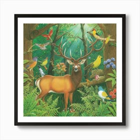 Deer In The Forest 1 Art Print