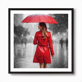 Red Raincoat Art Print