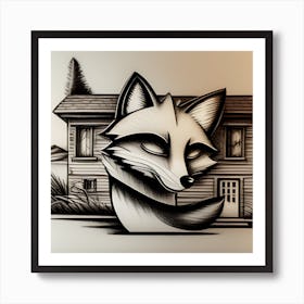 Fox In The House Art Print