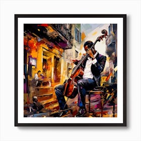 Cello Player Art Print