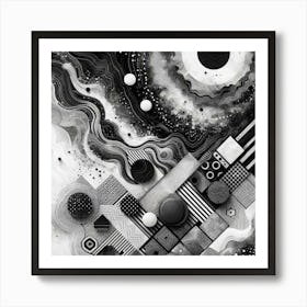 Black and White Abstract Art 384 Art Print