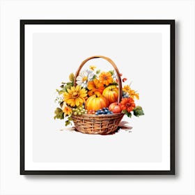 Basket Of Flowers Art Print