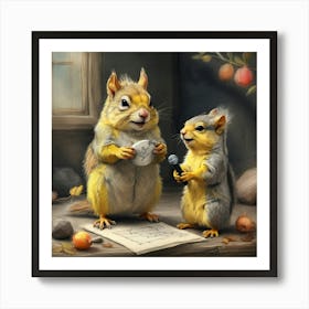 Squirrels 2 Art Print