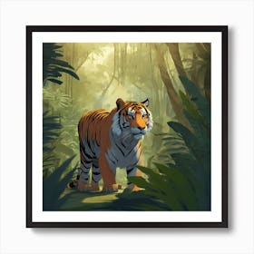 Tiger In The Jungle 23 Art Print