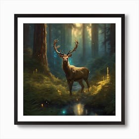 Deer In The Forest Art Print