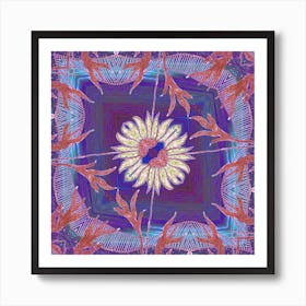 White flower mirror Art Print