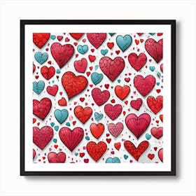 Heart Pattern 13 Art Print