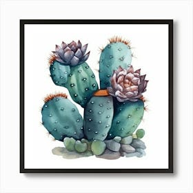 Watercolor Cactus 5 Art Print