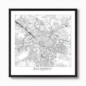 Bucharest Map Art Print