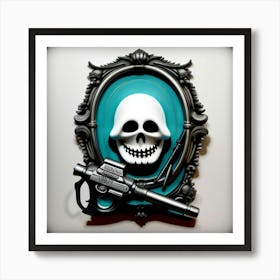Skull And Gun Art Print