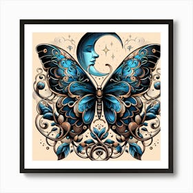 Tattoo Style Butterfly Art III Art Print