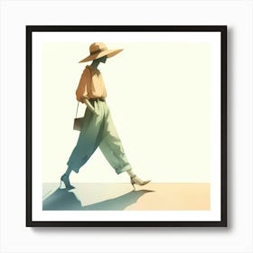 Woman In Hat 3 Art Print