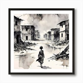 The Silent Scars of War: An Anti War Statement Art Print