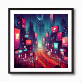 Neon City Art Print