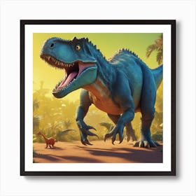 Dinosaurs In The Jungle Art Print