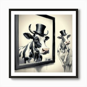 Cows In Top Hats Art Print