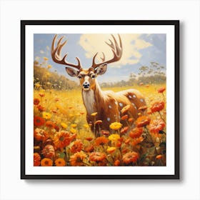 Deer In The Meadow 6 Art Print