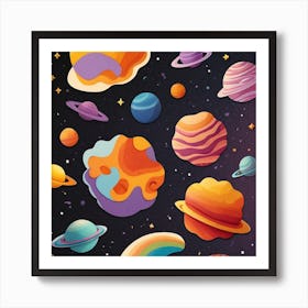 Planets In Space Art Print