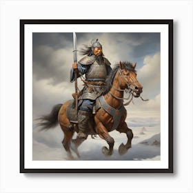 Leonardo Diffusion Xl Imaginary Image Of A Mongol Warrior 0 Art Print