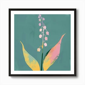 Lily Of The Valley 1 Square Flower Illustration Art Print