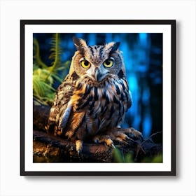 Owl In The Forest 1 Art Print