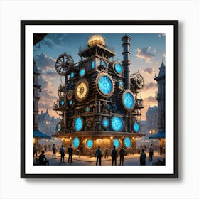 Steampunk Clock Tower Art Print