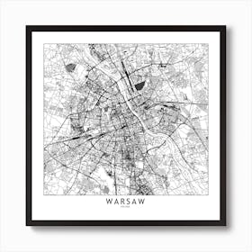 Warsaw Map Art Print