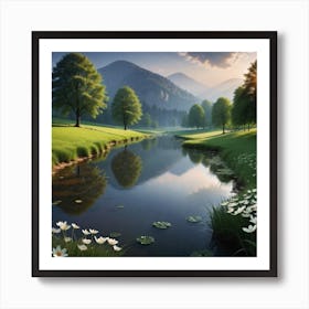 Sunrise In The Mountains 6 Art Print