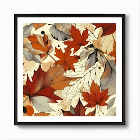 Autumn maple Art Print