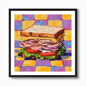 Club Sandwich Pastel Checkerboard 4 Art Print