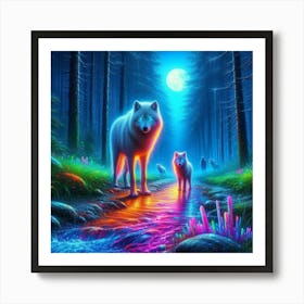 Wolf In The Forest Art Print