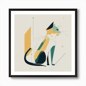 Abstract Cat Art Print