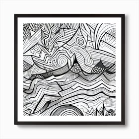 Abstract Doodle Patterns Art Print