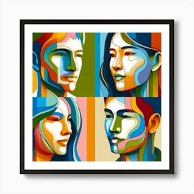 Portrait Of A Group Of People Art Print