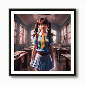 School Girl In Uniform Poster