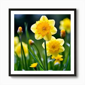 Garden Blossom Summer Grass Bloom Green Buttercup Meadow Field Spring Beautiful Yellow B (2) Art Print