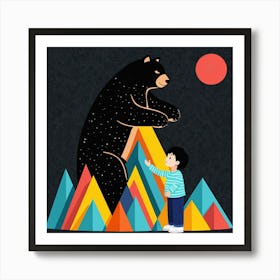 Bear In The Mountains 12 Art Print