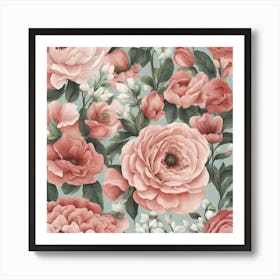 Pink Roses Art Print