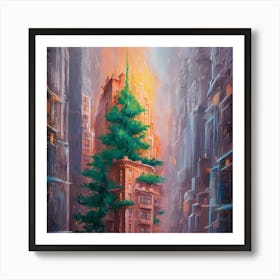 Christmas Tree In The City Art Print